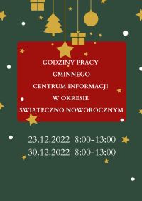 Godziny otwarcie GCi w okresie Świąteczno Noworocznym