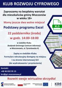 Wolne miejsca na bezpłatny warsztat z programy Excel!